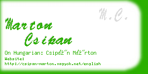 marton csipan business card